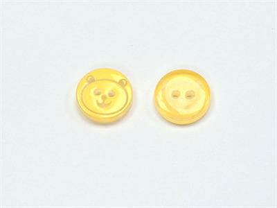 5 Panda Figure Buttons Yellow 15mm long