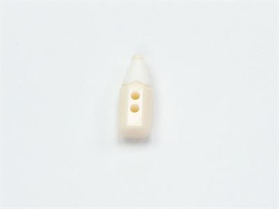 5 Pencil Figure Buttons Cream, White 15mm long