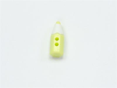 5 Pencil Figure Buttons Green, White 15mm long