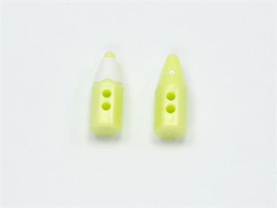 5 Pencil Figure Buttons Green, White 15mm long