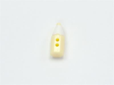 5 Pencil Figure Buttons Light Green, White 15mm long