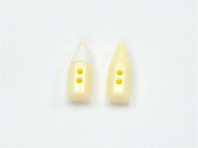 5 Pencil Figure Buttons Light Green, White 15mm long