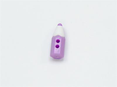5 Pencil Figure Buttons Lilac, White 15mm long