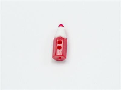 5 Pencil Figure Buttons Red, White 15mm long