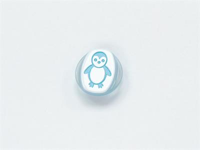 5 Penguin Figure Buttons Blue, White 15mm long