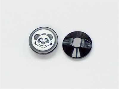 5 Raccoon Face Figure Buttons Black, White 15mm long