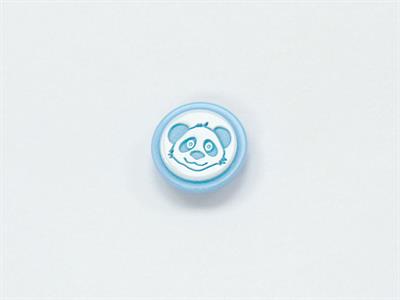 5 Raccoon Face Figure Buttons Blue, White 15mm long