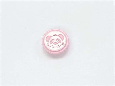 5 Raccoon Face Figure Buttons Pink, White 15mm long