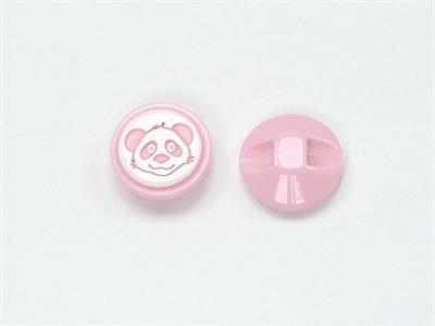 5 Raccoon Face Figure Buttons Pink, White 15mm long