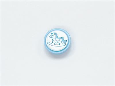5 Rocker Figure Buttons Blue, White 15mm long
