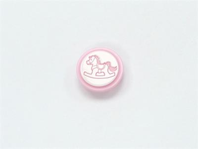 5 Rocker Figure Buttons Pink, White 15mm long