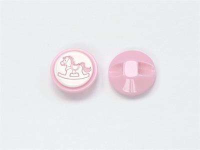 5 Rocker Figure Buttons Pink, White 15mm long