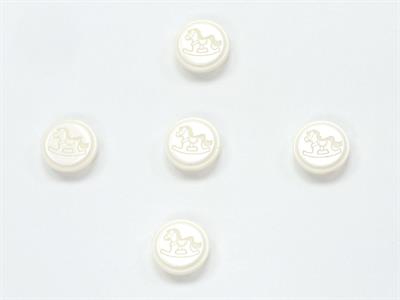 5 Rocker Figure Buttons White 15mm long