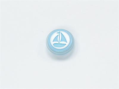 5 Sailboat Figure Buttons Blue, White 15mm long