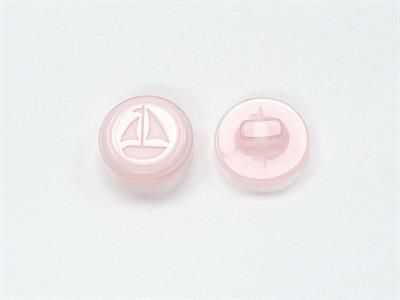 5 Sailboat Figure Buttons Pink, White 15mm long