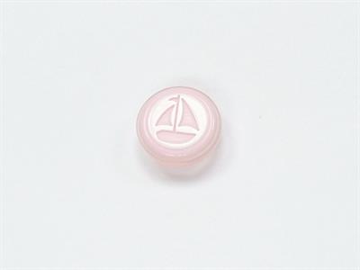5 Sailboat Figure Buttons Pink, White 15mm long