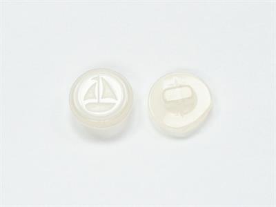 5 Sailboat Figure Buttons White 15mm long