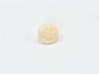 5 Smiley Face Figure Buttons Cream, White 15mm long
