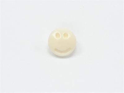 5 Smiley Face Figure Buttons Light Cream, White 15mm long