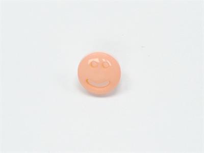 5 Smiley Face Figure Buttons Light Salmon, White 15mm long