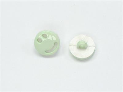 5 Smiley Face Figure Buttons Mint Green, White 15mm long