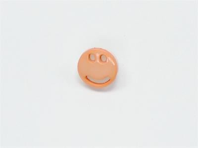5 Smiley Face Figure Buttons Salmon, White 15mm long