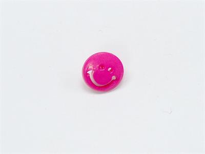 5 Smiling Face Figure Buttons Fuchsia 15mm long
