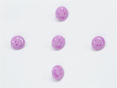 5 Smiling Face Figure Buttons Lilac 15mm long