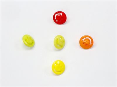 5 Smiling Face Figure Buttons Mixed Lot 15mm long