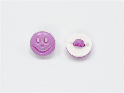 5 Smiling Face Figure Buttons Multicolor Lilac, White 15mm long