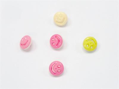 5 Smiling Face Figure Buttons Multicolor Mixed Lot 15mm long