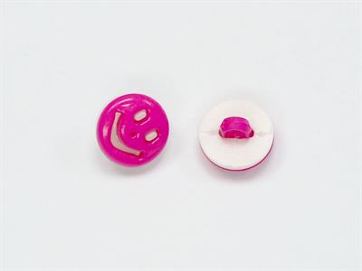 5 Smiling Face Figure Buttons Multicolor Fuchsia, White 15mm long