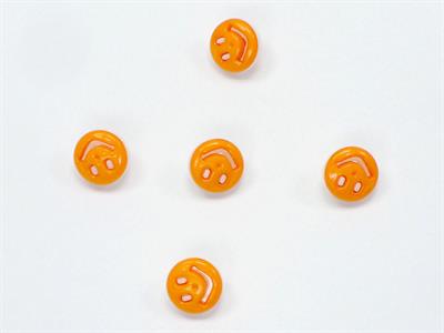 5 Smiling Face Figure Buttons Multicolor Orange, White 15mm long