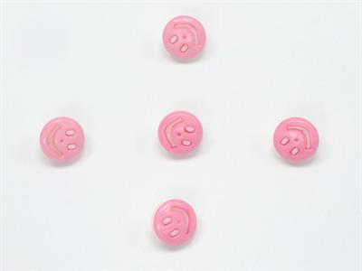 5 Smiling Face Figure Buttons Multicolor Pink, White 15mm long