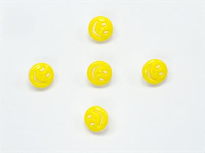 5 Smiling Face Figure Buttons Multicolor Yellow, White 15mm long