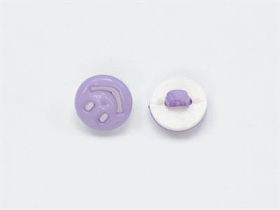 5 Smiling Face Figure Buttons Multicolor Light Lilac, White 15mm long