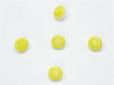 5 Smiling Face Figure Buttons Multicolor Green, White 15mm long