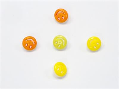 5 Smiling Face Figure Buttons Multicolor Mixed Lot 15mm long