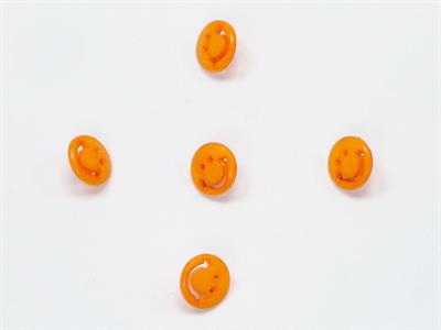 5 Smiling Face Figure Buttons Orange 15mm long