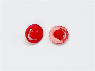 5 Smiling Face Figure Buttons Red 15mm long