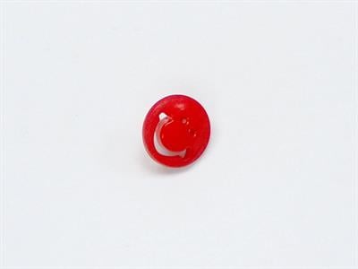 5 Smiling Face Figure Buttons Red 15mm long