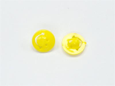 5 Smiling Face Figure Buttons Yellow 15mm long