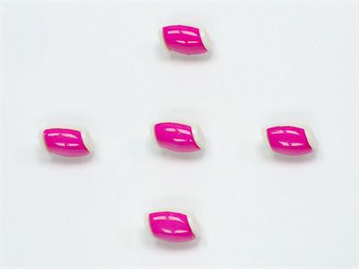5 Water Bottle Figure Buttons Fuchsia, White 15mm long