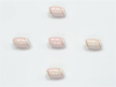 5 Water Bottle Figure Buttons Light Pink, White 15mm long