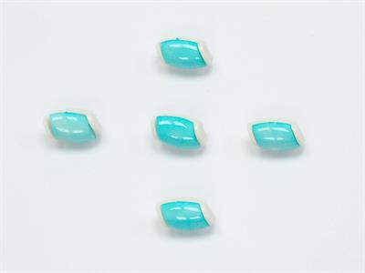 5 Water Bottle Figure Buttons Light Turquoise, White 15mm long