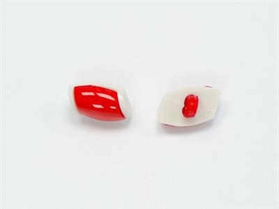 5 Water Bottle Figure Buttons Red, White 15mm long
