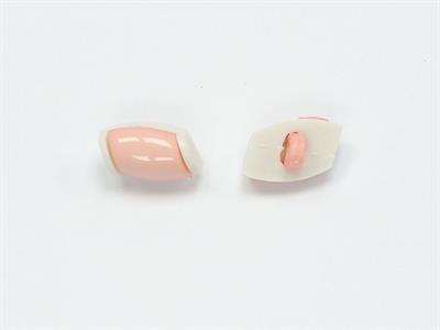 5 Water Bottle Figure Buttons Salmon, White 15mm long