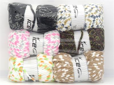 630 gr ICE YARNS Chenille Baby Colors Yarns MIXED LOT (100% MicroFiber) Yarn Multicolor