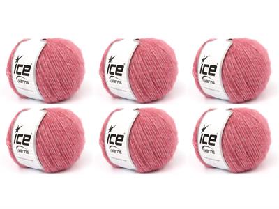 6x50gr. CHARM Pembe Tiftik, Metalik Simli, Akrilik Metalik Simli, Lüks, Kışlık, Yün, Tiftik, Akrilik