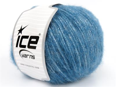 6x50gr. CHARM Turkuaz Tiftik, Metalik Simli, Akrilik Metalik Simli, Lüks, Kışlık, Yün, Tiftik, Akrilik